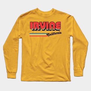 Irvine, California // Retro Typography Design Long Sleeve T-Shirt